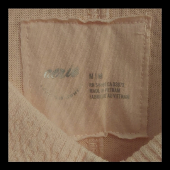 AERIE Wonder Texture V-Neck Pullover Oversized Sweatshirt In Light Pink - Picture 3 of 13